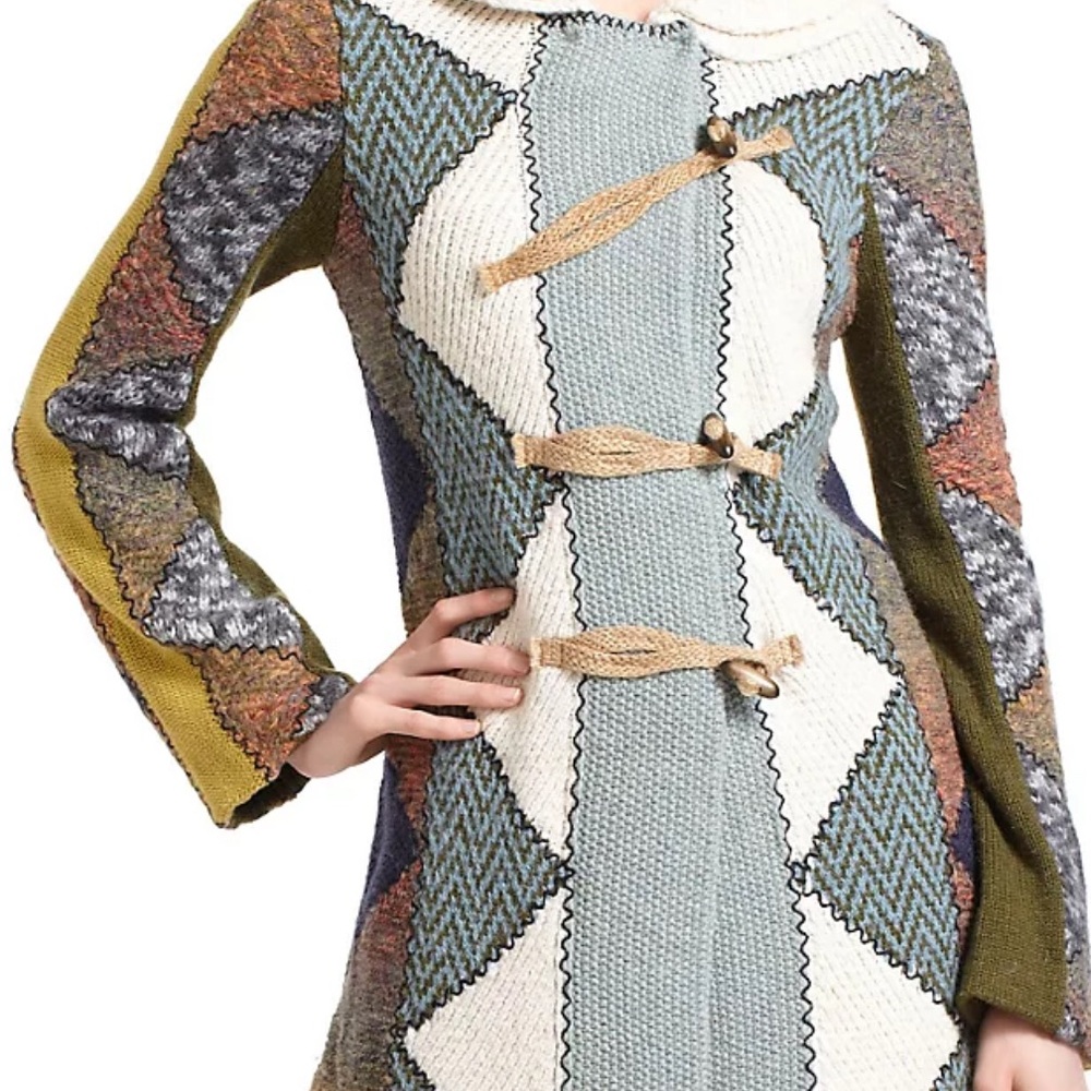 Multicolor Patchwork Women's Coat